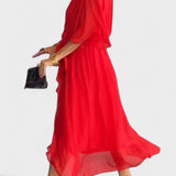 Monica - Vestido midi em chiffon