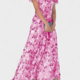 Ana - Vestido floral com mangas de folho