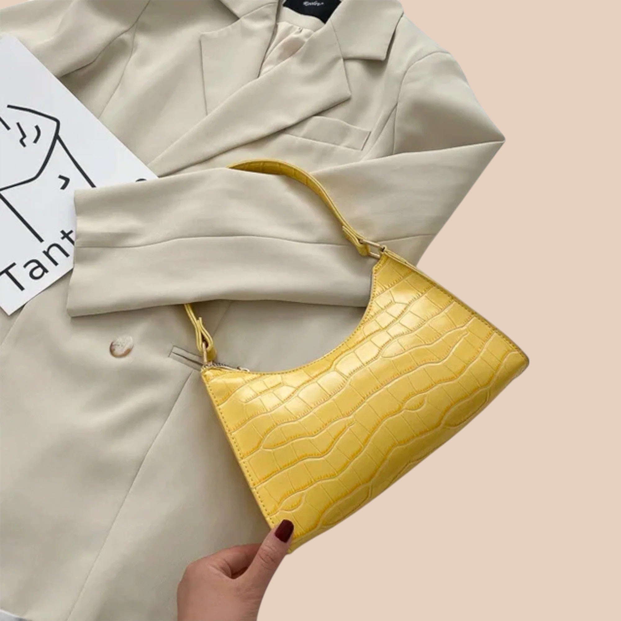 Eline. Bolsa de Couro Brilhante