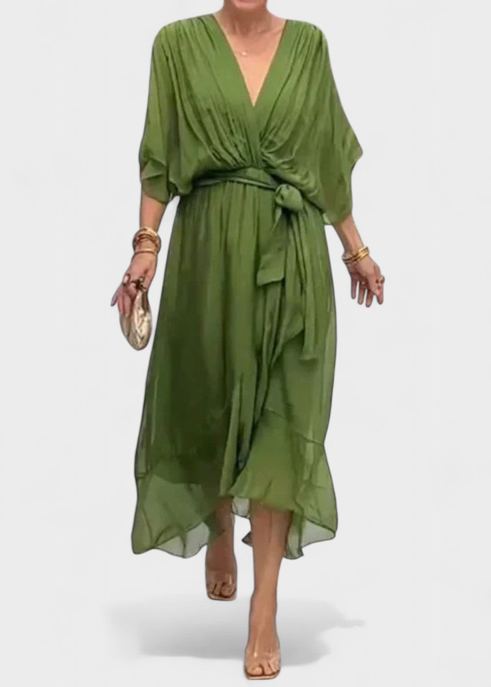 Monica - Vestido midi em chiffon