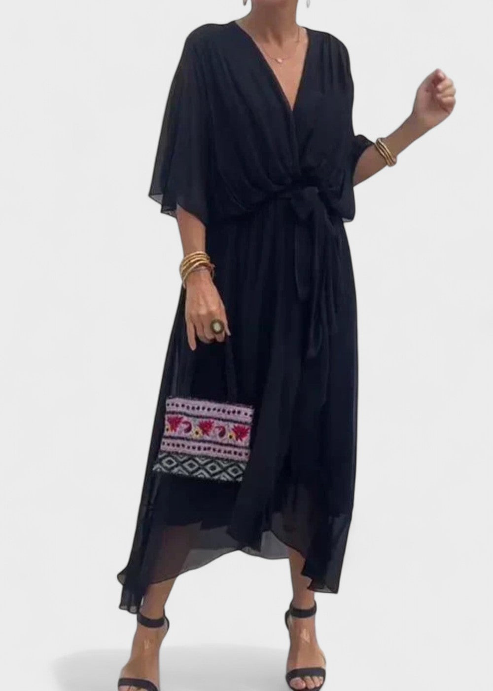 Monica - Vestido midi em chiffon
