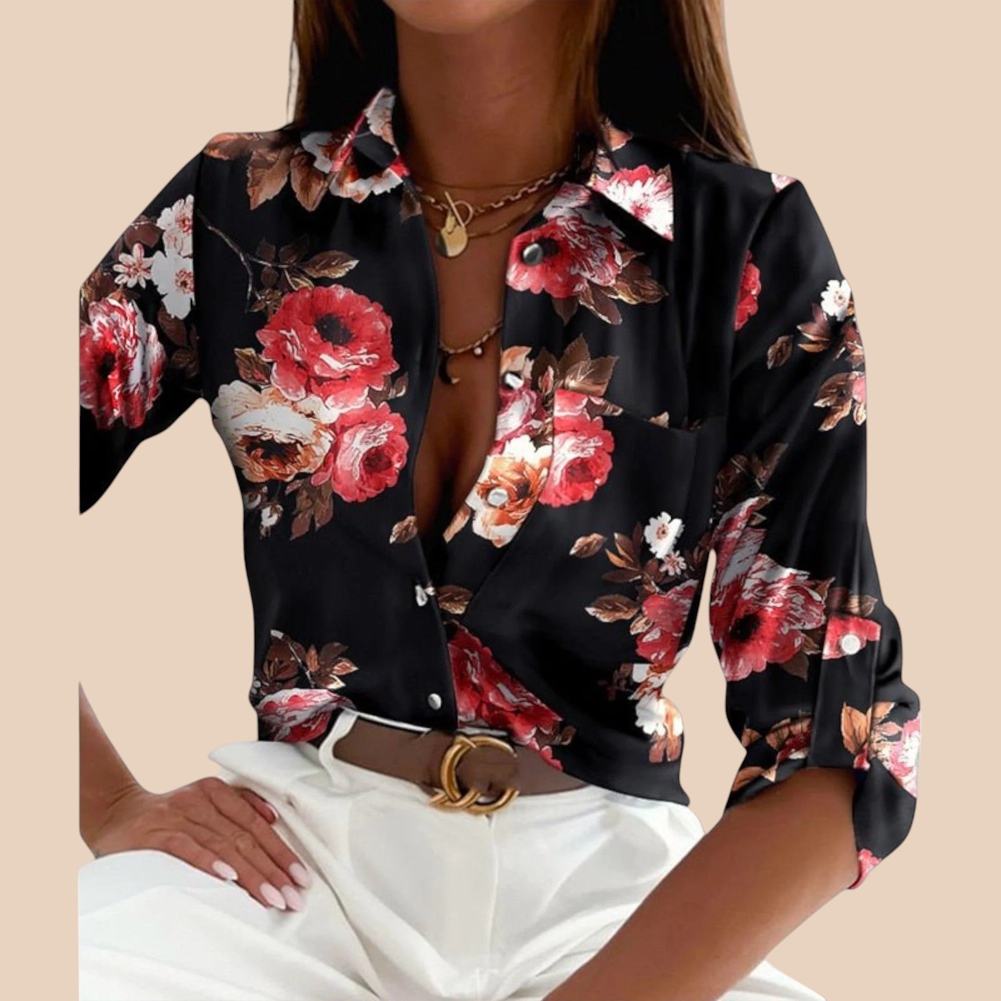 Blusa com colarinho clássico