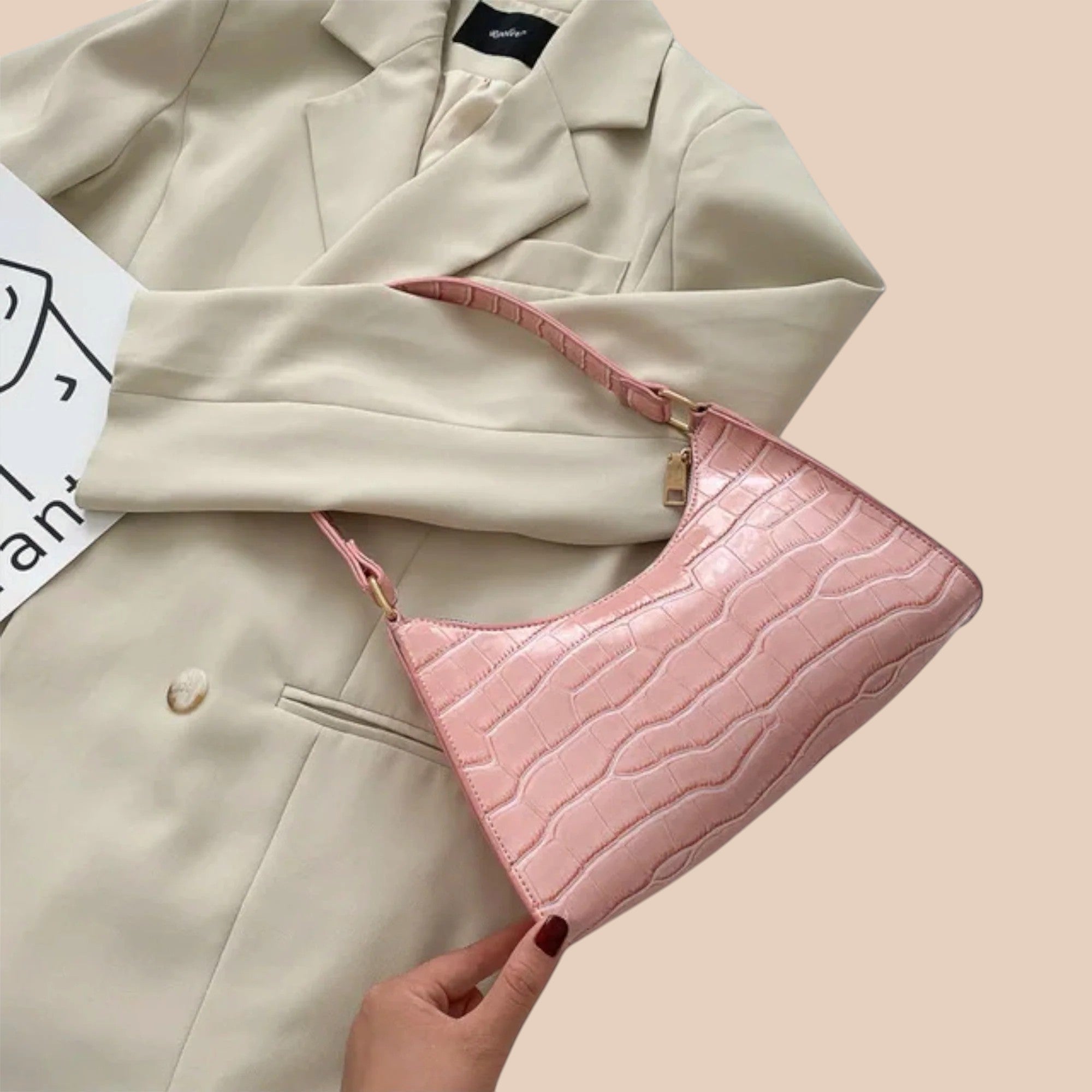 Eline. Bolsa de Couro Brilhante