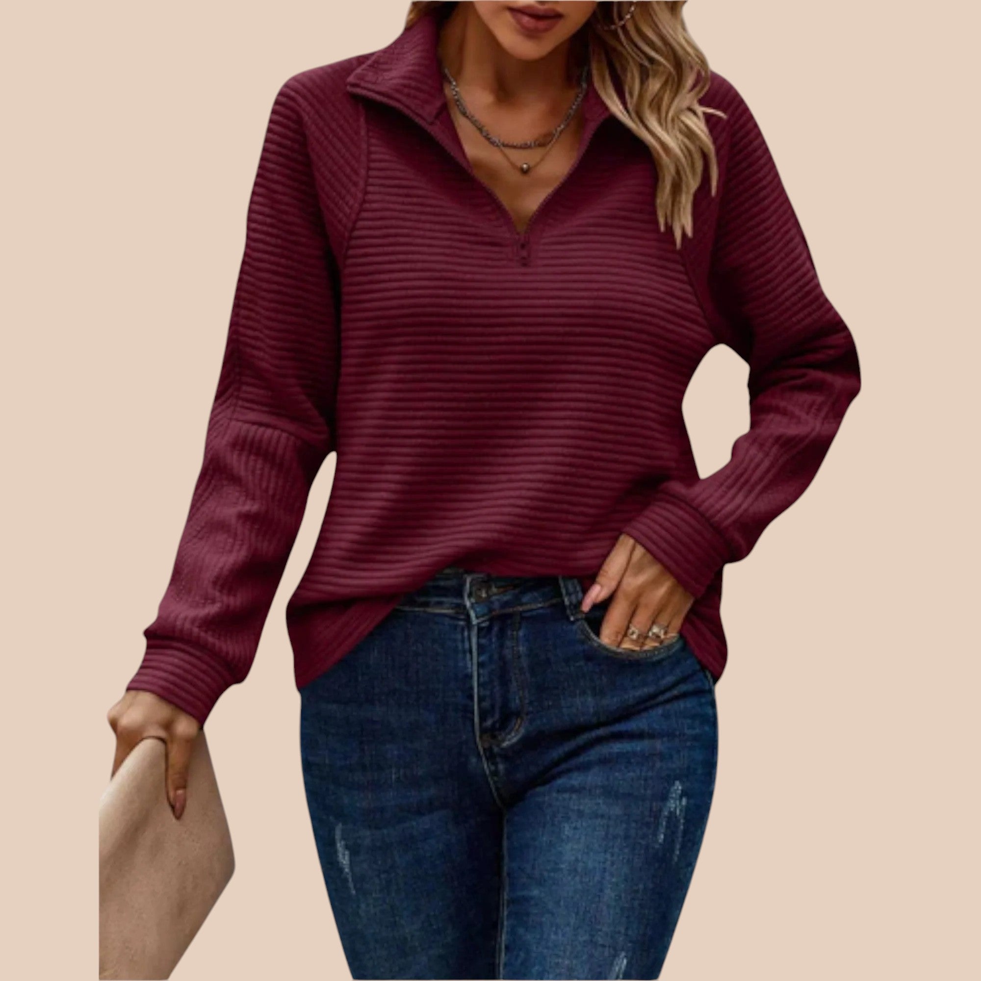 Camisola com Fecho a Meio