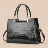 Nivra - Bolsa de Mão com Estampa de Couro de Crocodilo Brilhante
