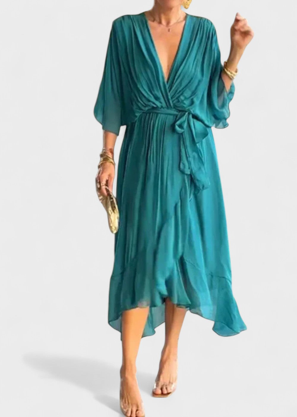 Monica - Vestido midi em chiffon