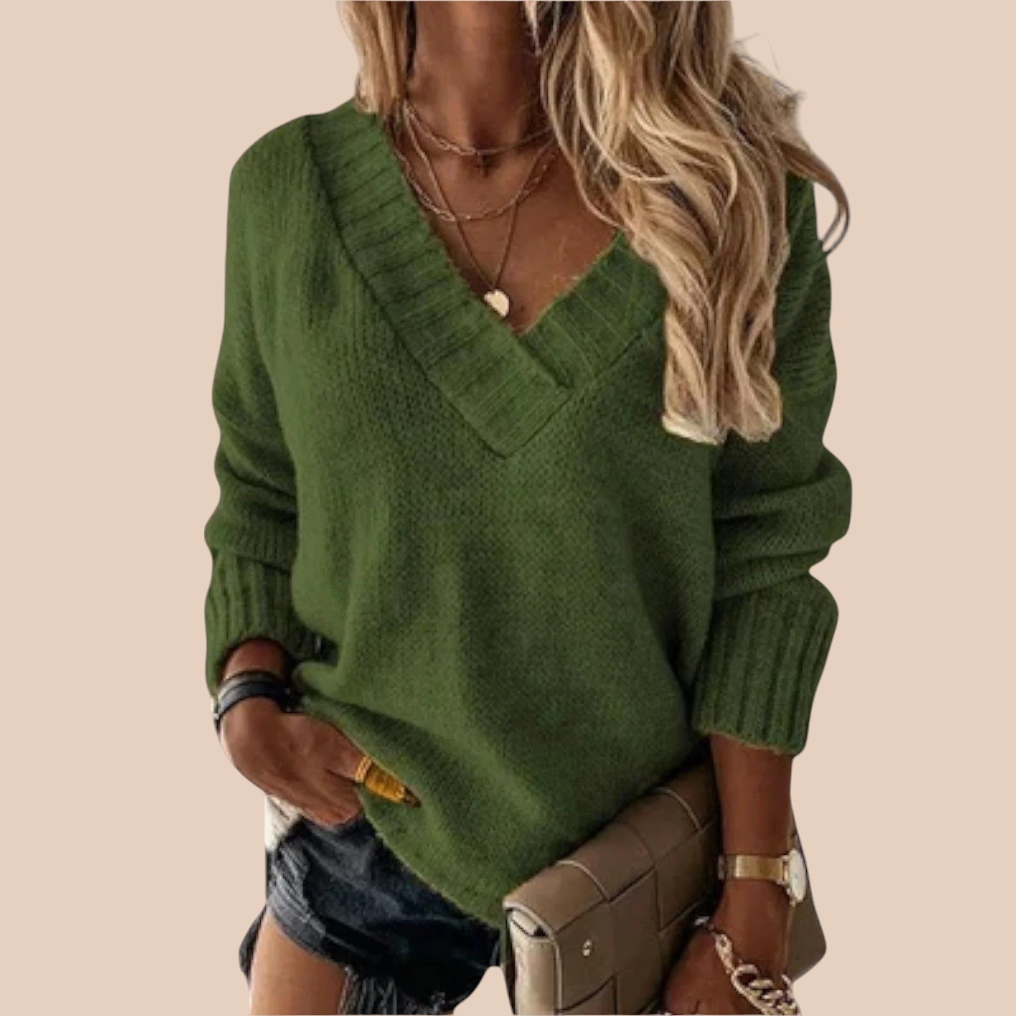 Camisola Aconchegante com Decote em V