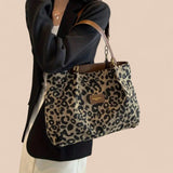 Nivra - Bolsa de Lona com Estampa de Leopardo
