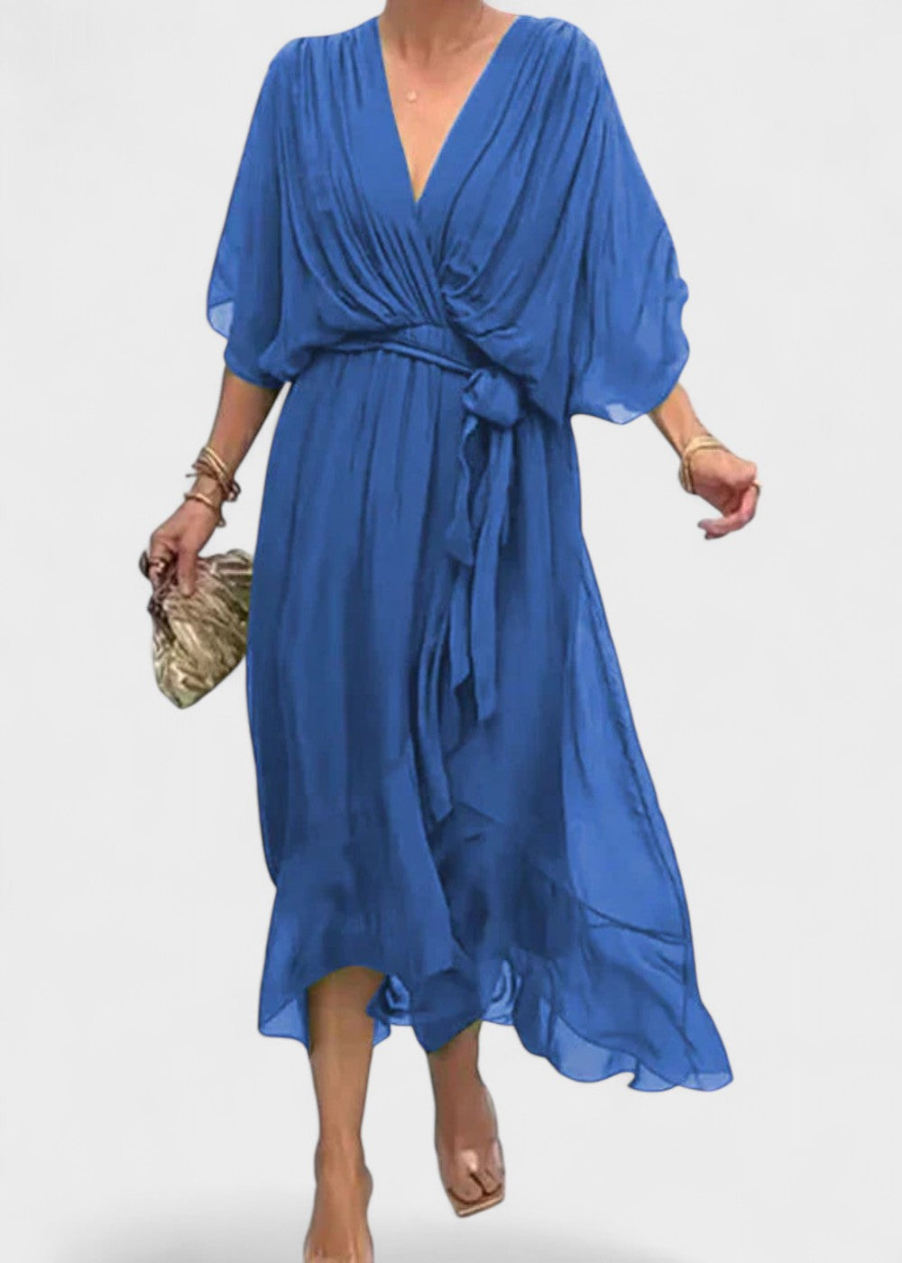 Monica - Vestido midi em chiffon