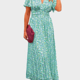 Bianca - Vestido maxi floral com mangas esvoaçantes