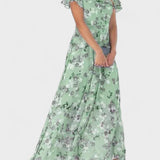Ana - Vestido floral com mangas de folho