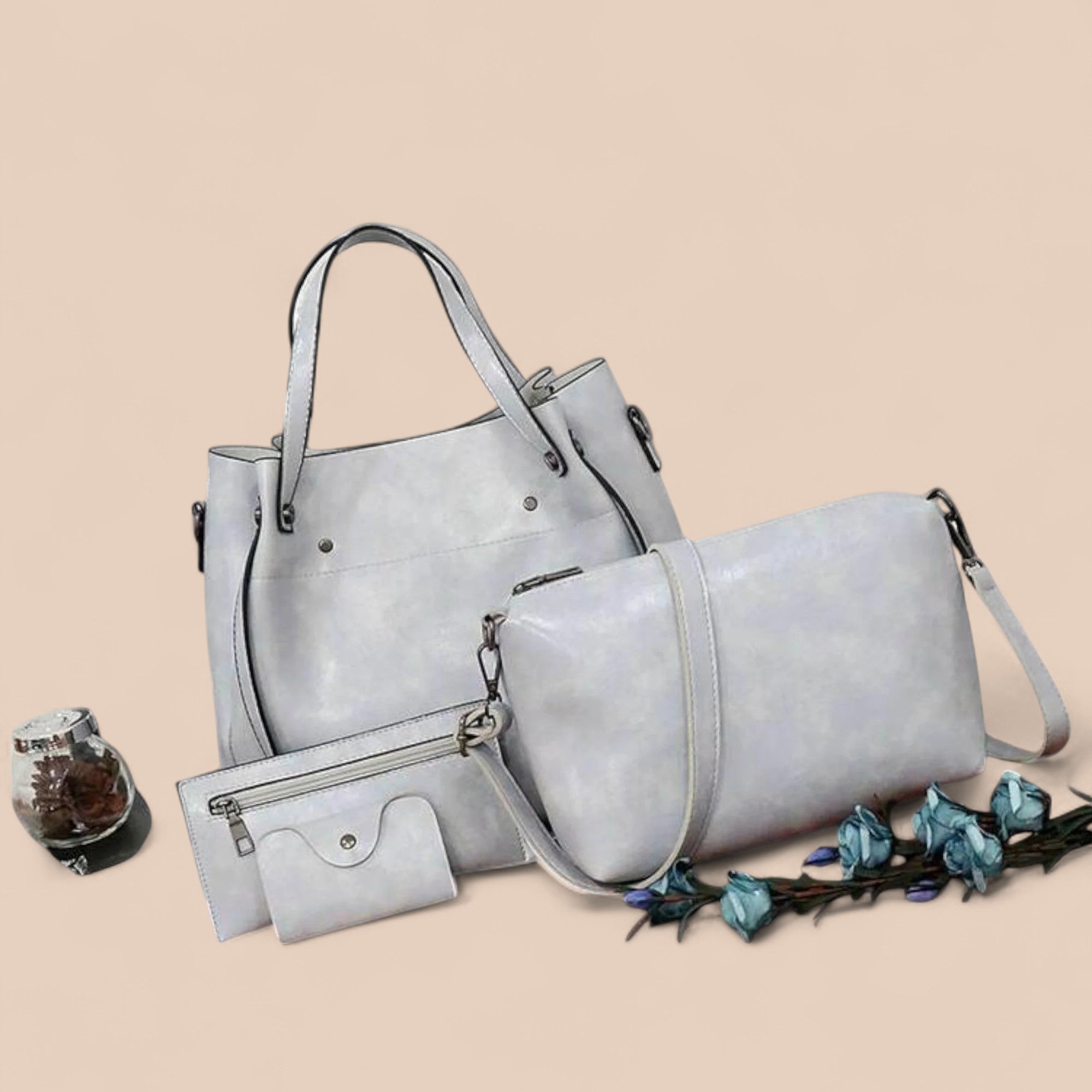 Nivra - Conjunto de Bolsas Vintage com 4 Peças