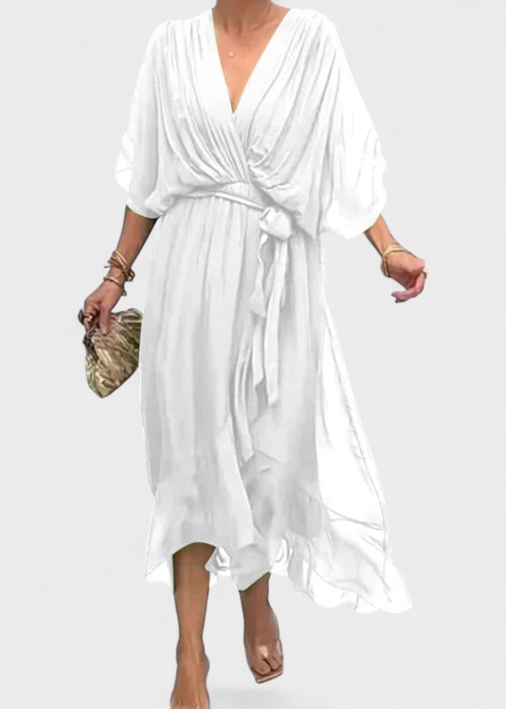 Monica - Vestido midi em chiffon