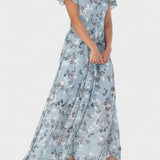 Ana - Vestido floral com mangas de folho