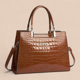 Nivra - Bolsa de Mão com Estampa de Couro de Crocodilo Brilhante