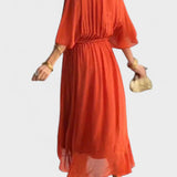 Monica - Vestido midi em chiffon