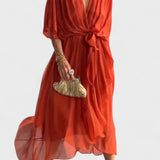 Monica - Vestido midi em chiffon