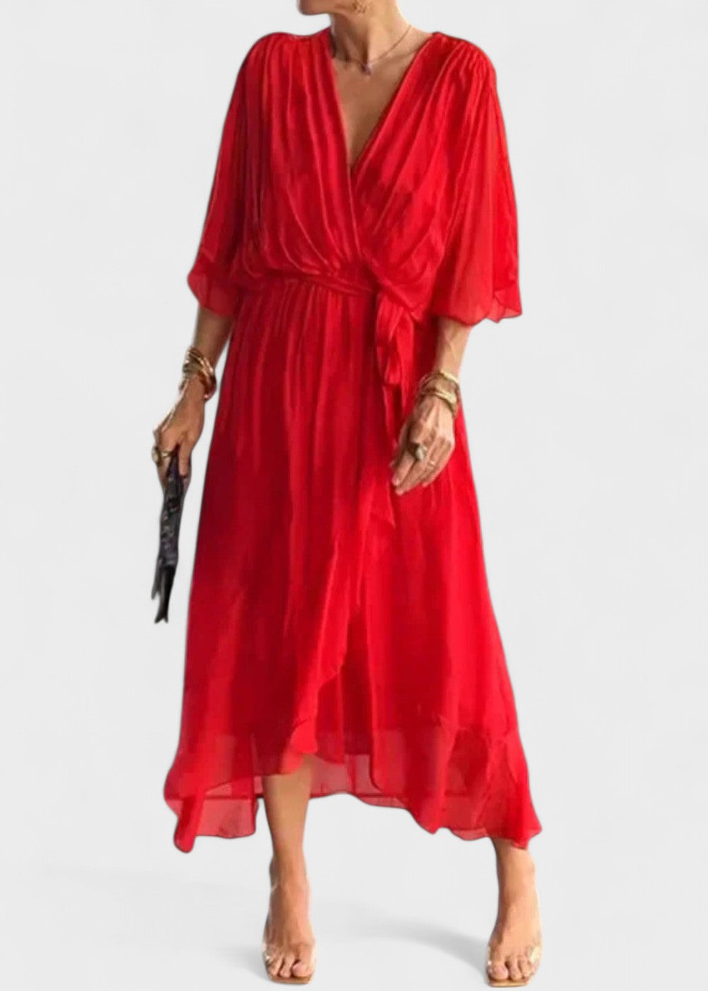 Monica - Vestido midi em chiffon