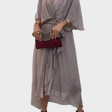 Monica - Vestido midi em chiffon