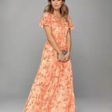 Ana - Vestido floral com mangas de folho