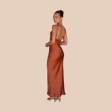 Leonor - Vestido comprido de cetim