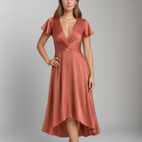 Joana - Vestido midi com pormenor de nó