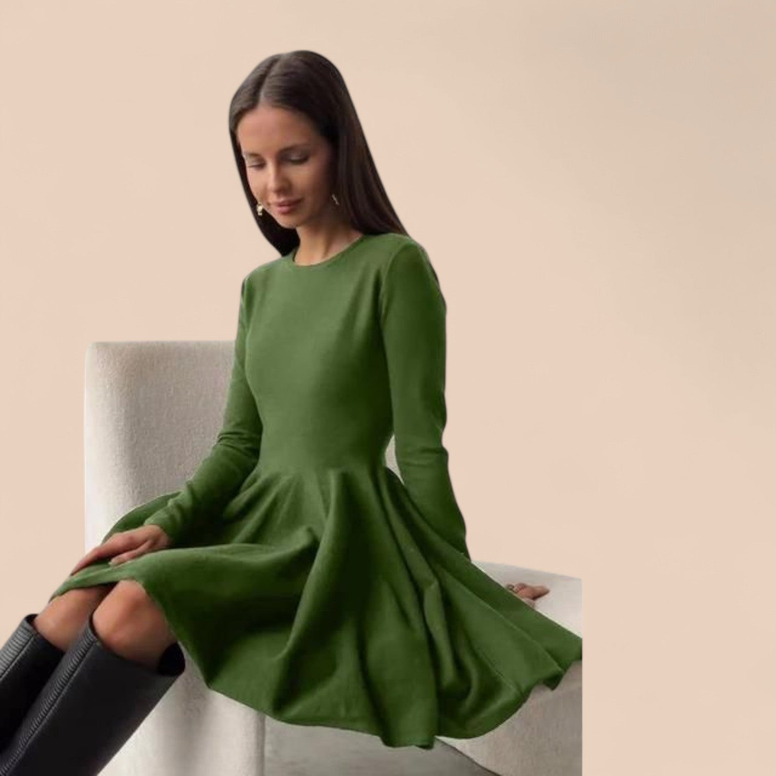 Bianca - Vestido elegante com mangas compridas