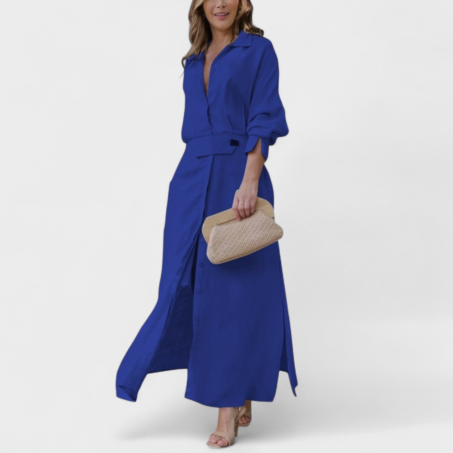 Teresa - Vestido maxi com decote em V