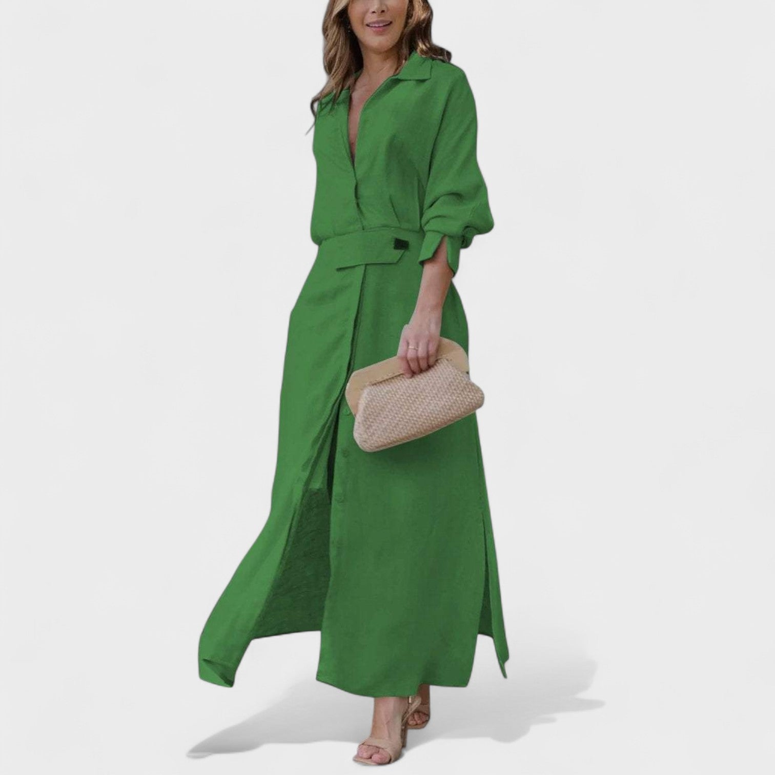 Teresa - Vestido maxi com decote em V